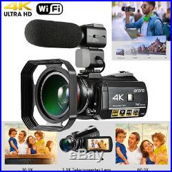 4K Ultra HD 60FPS Video Camera with Wifi Microphone Wide Angle 13.0MP Sony Lens