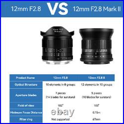 7artisans 12mm F2.8 II Ultra Wide Angle Lens for EF-M RF Fuji X M4/3 Z E Mount