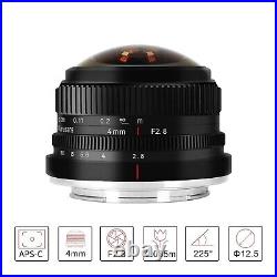 7artisans 4mm F2.8 APS-C Manual 225°Ultra Wide Angle Fisheye Lens Sony E-Mount