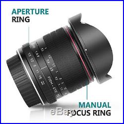 8mm F/3.5 Ultra Wide Angle Manual Focus Rectangle Fisheye Lens for APS-C Nikon