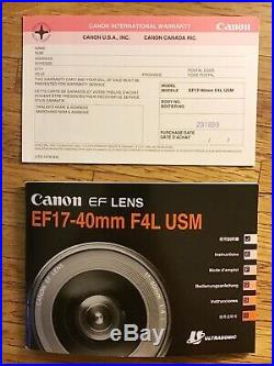 Canon EF 17-40 mm f/4 L USM Lens Black with original Canon box + warranty card