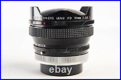 Canon Fish Eye FD SSC 15mm f/2.8 Ultra Wide Lens with Both Caps RARE VERSION V13