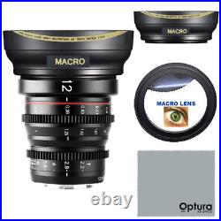 HD FISHEYE LENS + MACRO FOR Meike 12mm T2.2 Manual Focus Wide Angle Cinema Lens