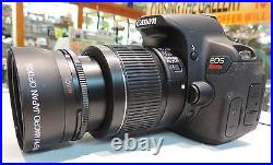 HD4K Wide Angle & Telephoto Lens + Accessories for CANON EOS REBEL T7I W 18-55MM
