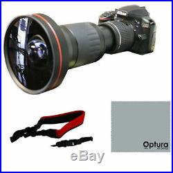Hd 240° Extreme Fisheye Lens + Red Neoprene Strap For Nikon D3400 D3500 D5600
