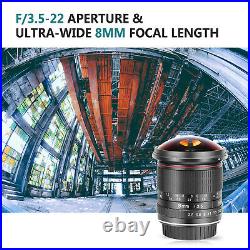 Neewer 8mm F/3.5 Ultra Wide Angle Manual Focus Rectangle Fisheye Lens for APS-C