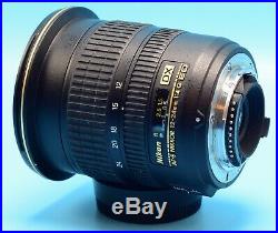 Nikon AF-S DX 12-24mm f/4.0D AF DX Camera Lens Exc+++++WithCaps & Hood