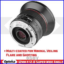 Opteka 12mm Wide Angle Lens for Olympus PEN E-PL5 PL3 PL1 PL1s P5 P3 P2 PM2 PM1