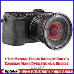 Opteka 12mm Wide Angle Lens for Sony E a6600 a6500 a6400 a6300 a6100 a6000 NEX 7