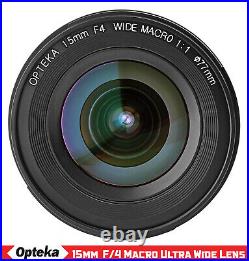Opteka 15mm f/4 11 Macro Wide Angle Lens for Nikon D850 D810 D800 D700 D750 Df