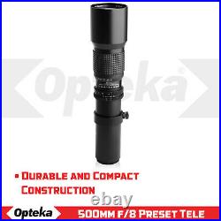 Opteka 500mm / 1000mm f/8 High Definition Preset Telephoto Lens For Canon EOS