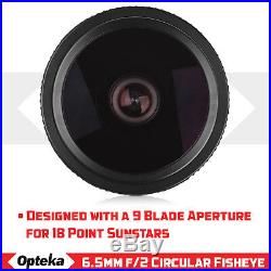 Opteka 6.5mm Fisheye Lens for Fuji X-Pro2 X-T2 X-T1 X-T20 X-T10 X-E2S X-E3 E2 A3