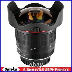 Opteka 6.5mm Wide Angle Fisheye Lens for Canon EOS APS-C EF Mount DSLR Cameras