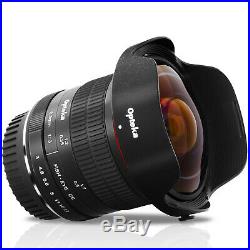 Opteka 6.5mm f/3 Fisheye Lens for Canon EOS 7D T8i T7i T7 T6s T6 T5i T5 T4i T3