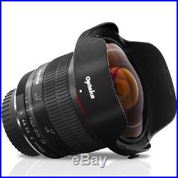 Opteka 6.5mm f/3 Wide Angle Fisheye Lens for Nikon F DX FX Mount DSLR Cameras