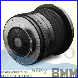 Oshiro 8mm f/3.5 High Definition Aspherical Fisheye Lens for Canon DSLR Cameras