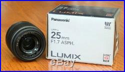 Panasonic LUMIX G 25mm f/1.7 Aspherical Lens (Black) + high quality B&W filter