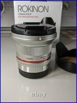 Rokinon 12mm F2.0 Ultra Wide Angle Lens for Fuji X Silver