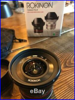 Rokinon 12mm F2.0 Wide Angle Lens for Sony E-Mount (Open Box Never used!)