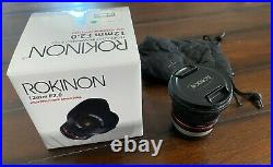 Rokinon 12mm f/2.0 NCS CS Manual Focus Lens for Fuji X Mount #RK12M-FX USED