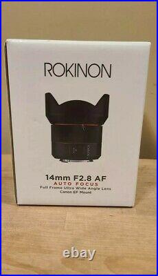 Rokinon 14mm F2.8 AF Full Frame Ultra Wide Angle Lens, Canon EF Mount, New