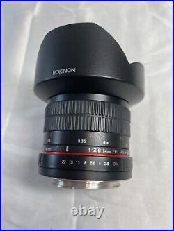 Rokinon Black Ultra Multi Coating 14mm F2.8 Full Frame Ultra Wide Angle Lens