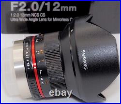 SAMYANG 12mm f2.0 ULTRA WIDE ANGLE RECTILINEAR LENS for FUJIFILM X +HOOD MINT