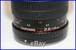 SamYang SONY A-mount SY14M-S 14mm 12.8 ED AS IF UMC UltraWide Angle Lens (READ)