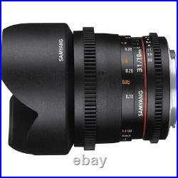 Samyang 10mm T3.1 VDSLR ED AS NCS CS Cine Wide Angle Lens for Canon EF Cameras
