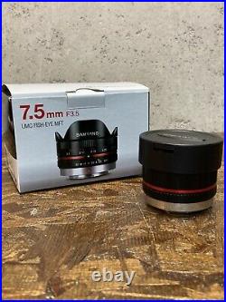 Samyang 7.5mm Ultra Wide Angle Fisheye Lens for Micro Four Thirds Cameras -Black