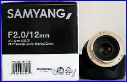 Samyang/Rokinon 12mm f/2.0 NCS CS Lens f/2 for Sony E-Mount/APS-C (Black)