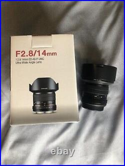 Used Samyang SY14M-C 14mm F2.8 ED AS IF UMC Ultra Wide Angle Lens for Canon EOS