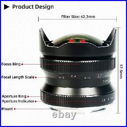 Wide-Angle Fisheye Manual Focus Mirrorless lens Brightin-Star 7.5mm F2.8 M4/3